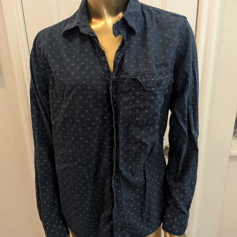 Converse Dark Blue Casual Button Down Shirt